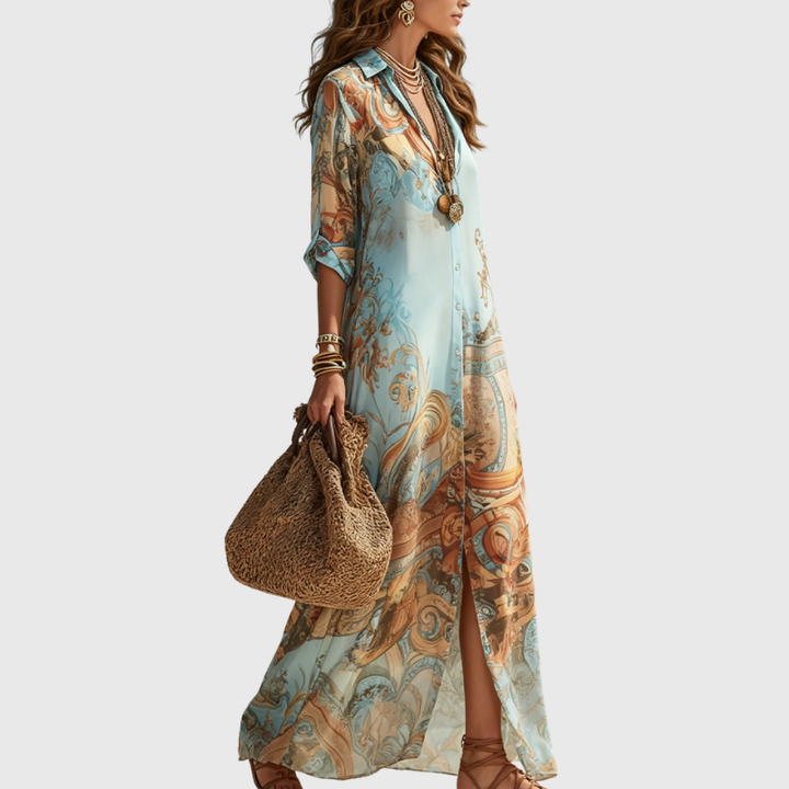Lorna | Elegantes Maxi-Hemdkleid mit mediterranem Flair