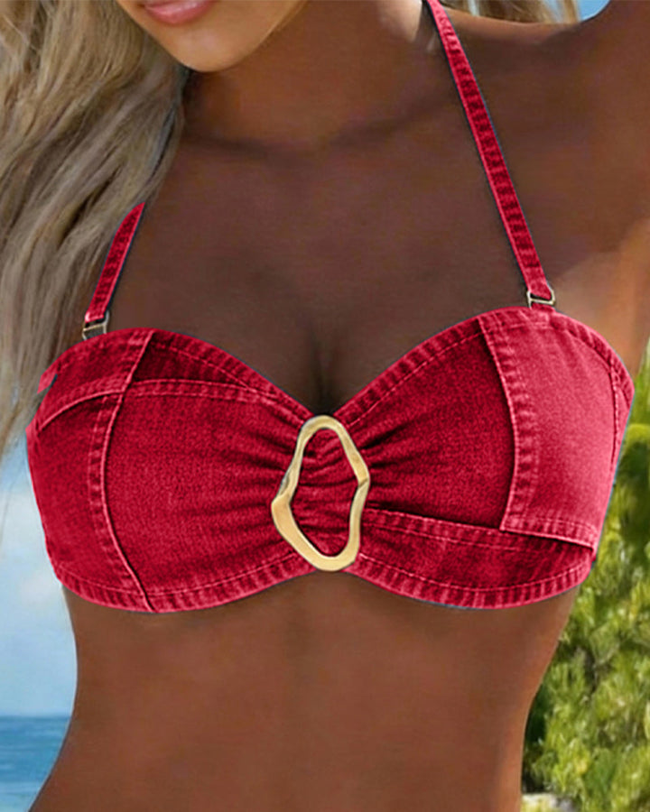 Patricia | Metallverschluss Träger Bikini Zweiteiler