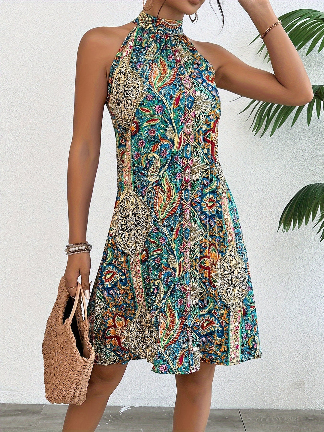 Ruby | Floral Boho Faltenkleid