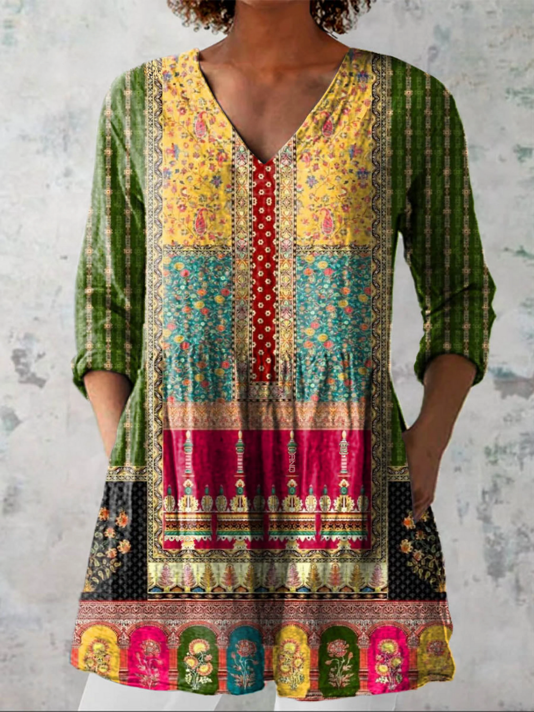 Jacinda | V-Ausschnitt Langarmshirt