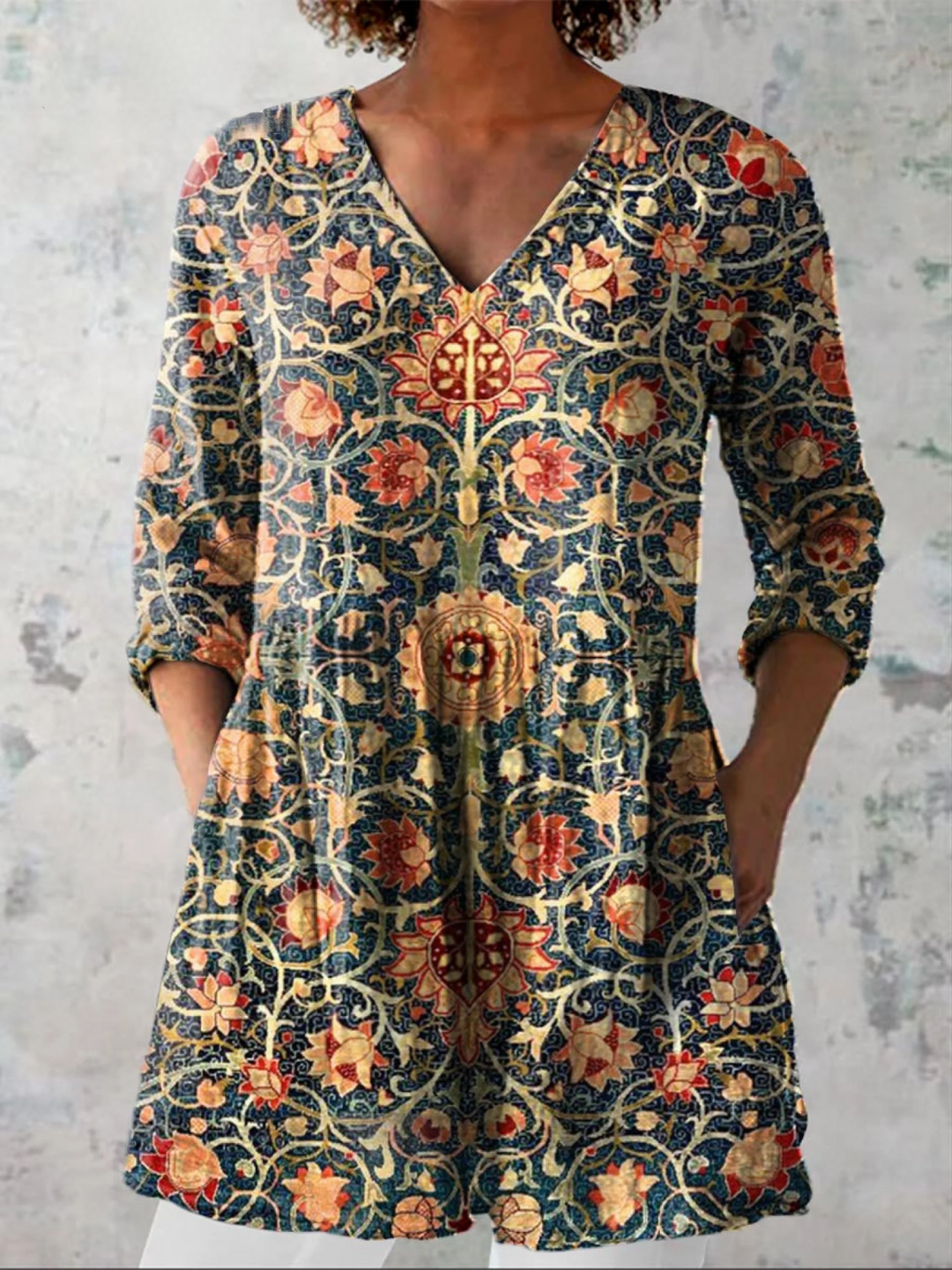 Elara | V-Ausschnitt Langarmshirt