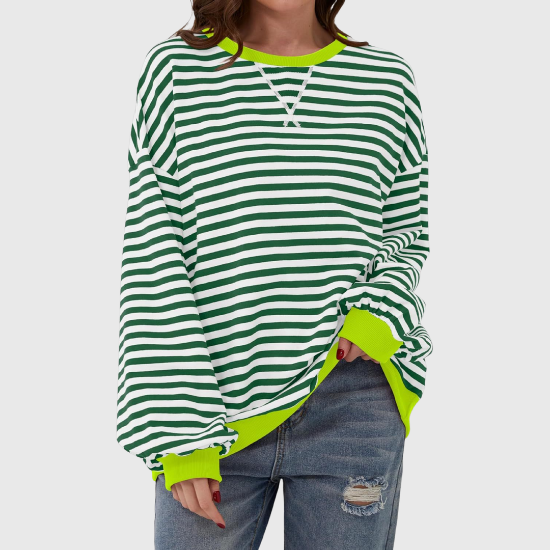 Martha | Übergroßes gestreiftes Sweatshirt in entspannter Passform aus weichem Strick