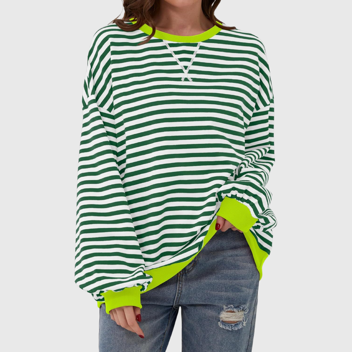Martha | Übergroßes gestreiftes Sweatshirt in entspannter Passform aus weichem Strick