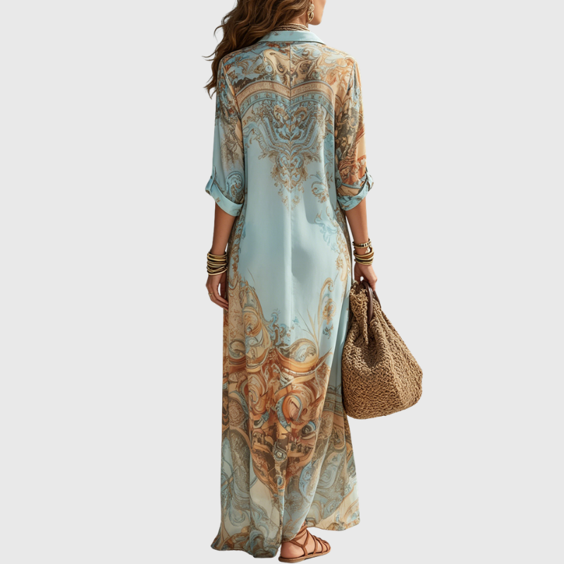 Lorna | Elegantes Maxi-Hemdkleid mit mediterranem Flair