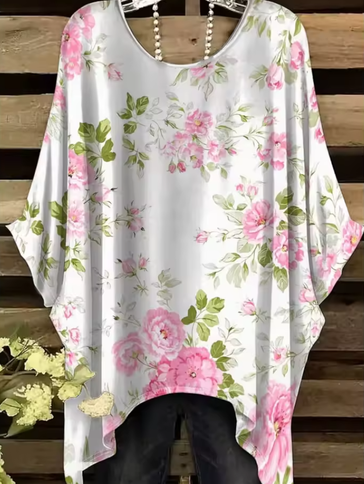 Cassia | Vintage Bohemian Floral Print Damen T-Shirt
