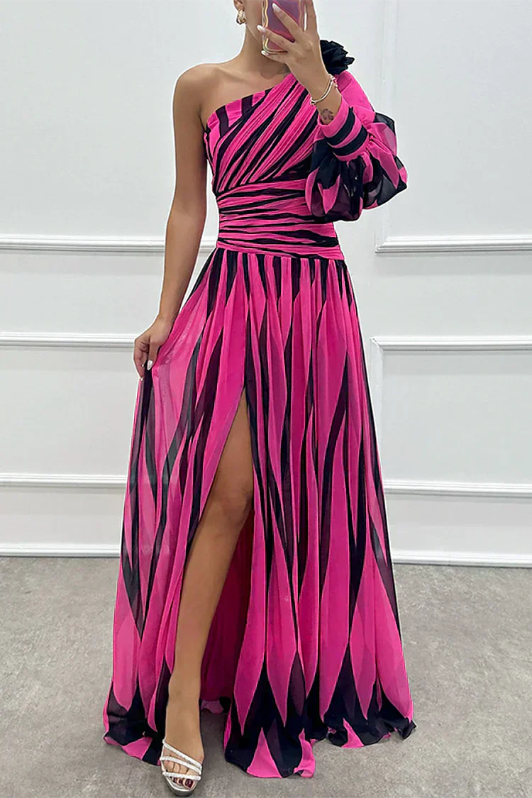 Shiloh | Elegantes gestreiftes Maxikleid