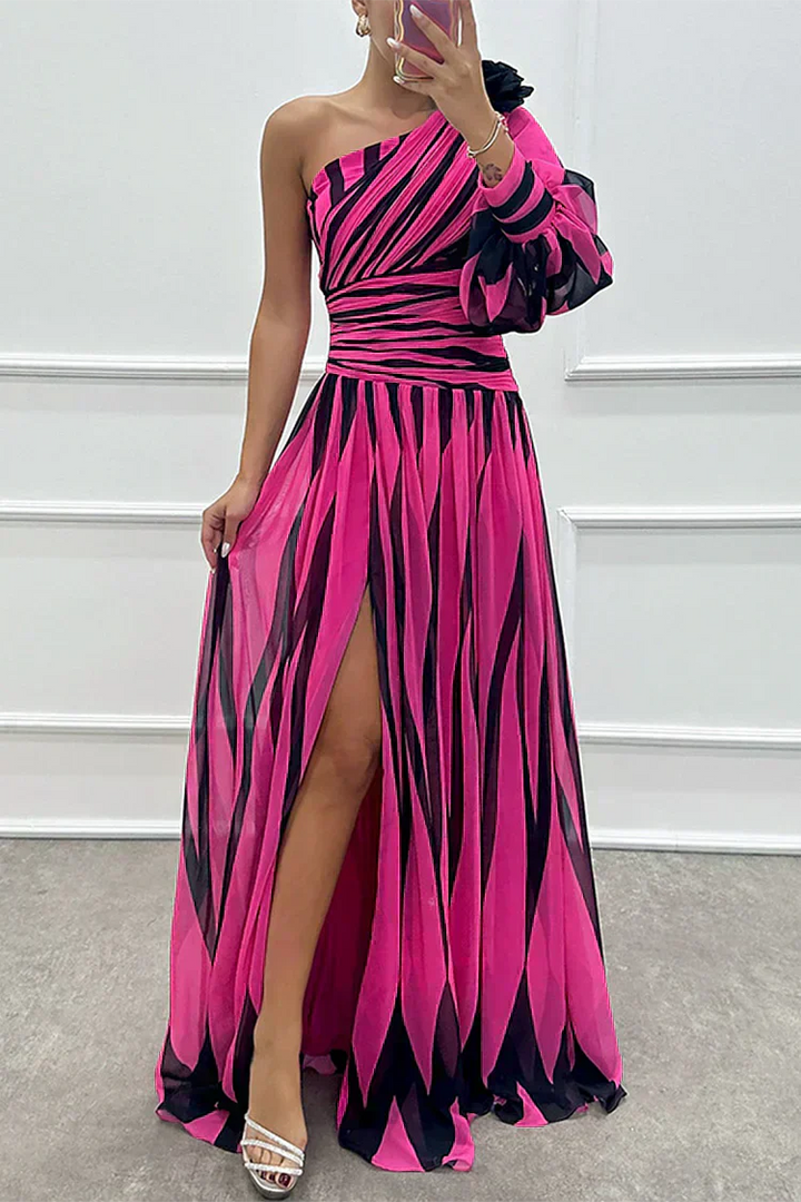 Shiloh | Elegantes gestreiftes Maxikleid