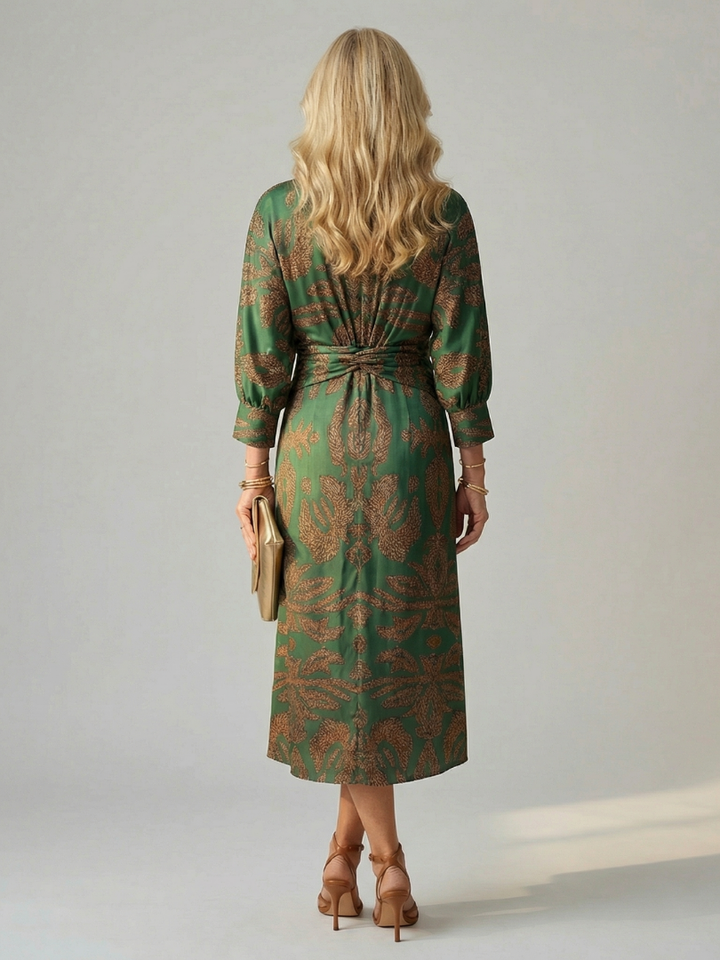 Lune | Natürliche Wickel-Midi-Kleid