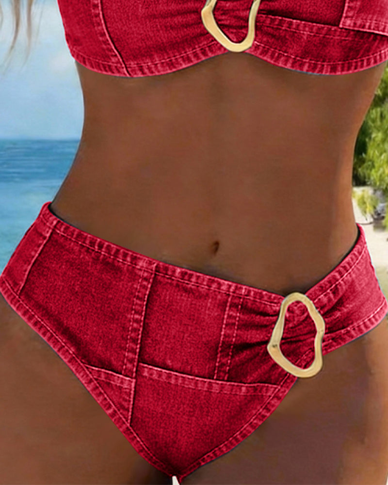Patricia | Metallverschluss Träger Bikini Zweiteiler