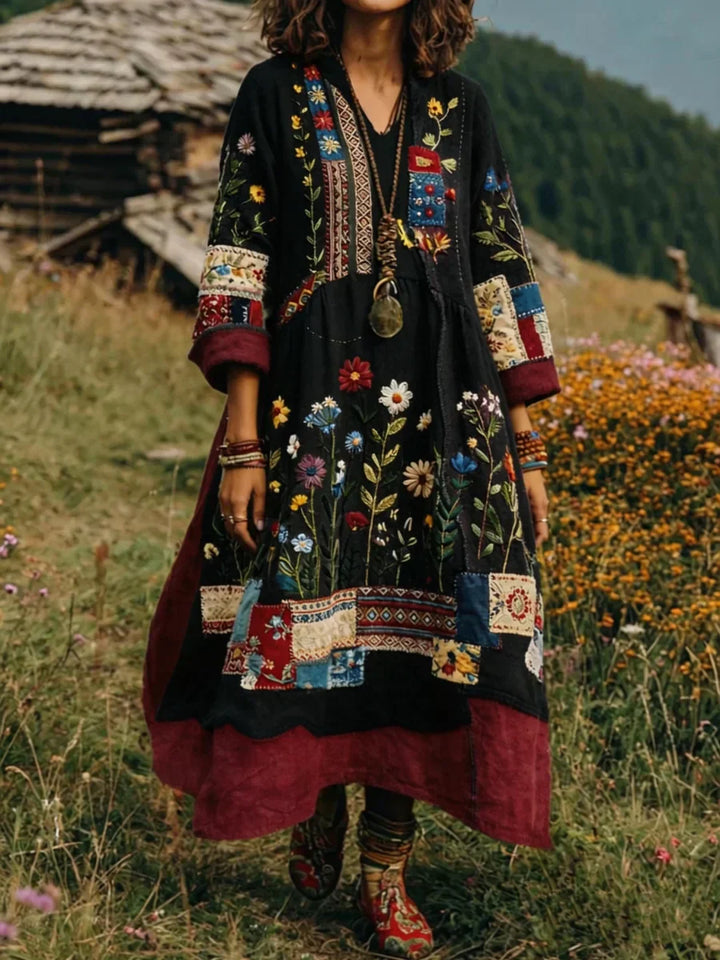 Trisha | Lässiges Langarmkleid mit floralem Druck