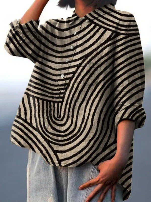 Cecelia | Damen Casual Hemd mit kreisförmigem Muster