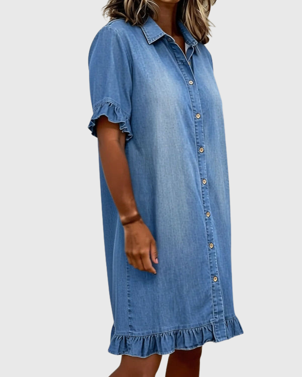 Zandrea | Bequemes Denim-Kleid mit schmeichelhaftem Schnitt