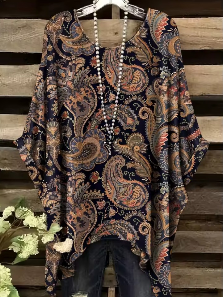 Stacey | Vintage Bohemian Floral Print Damen T-Shirt