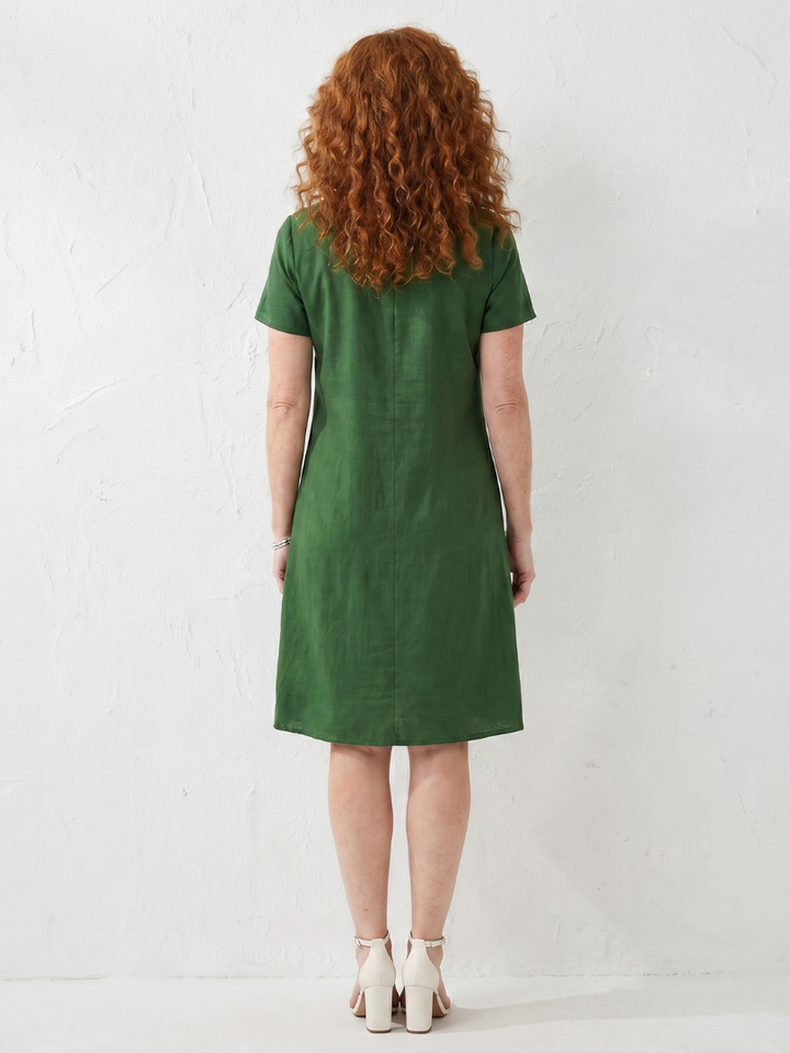 Daphne | Kurzärmliges Mini-Kleid mit floralem Rand