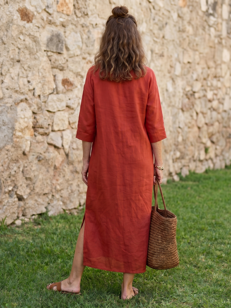 Estelle | Entspanntes, gerades Midi-Kleid