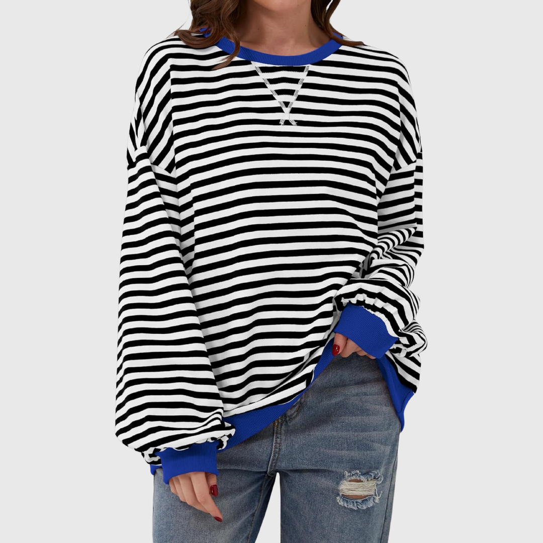 Martha | Übergroßes gestreiftes Sweatshirt in entspannter Passform aus weichem Strick