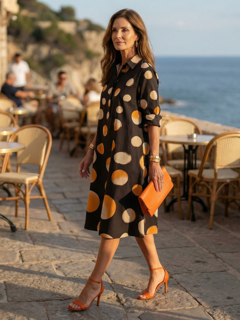 Vespera | Sunset Dot Kleid
