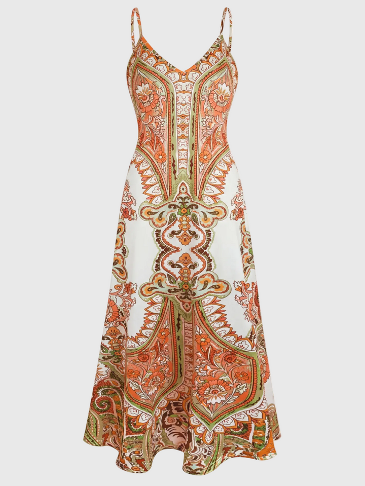 Skye | Boho Blumenmuster Ärmelloses Kleid