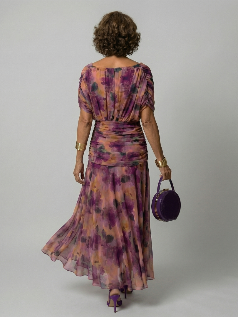 Calen | Off-Shoulder Flow Midi Kleid