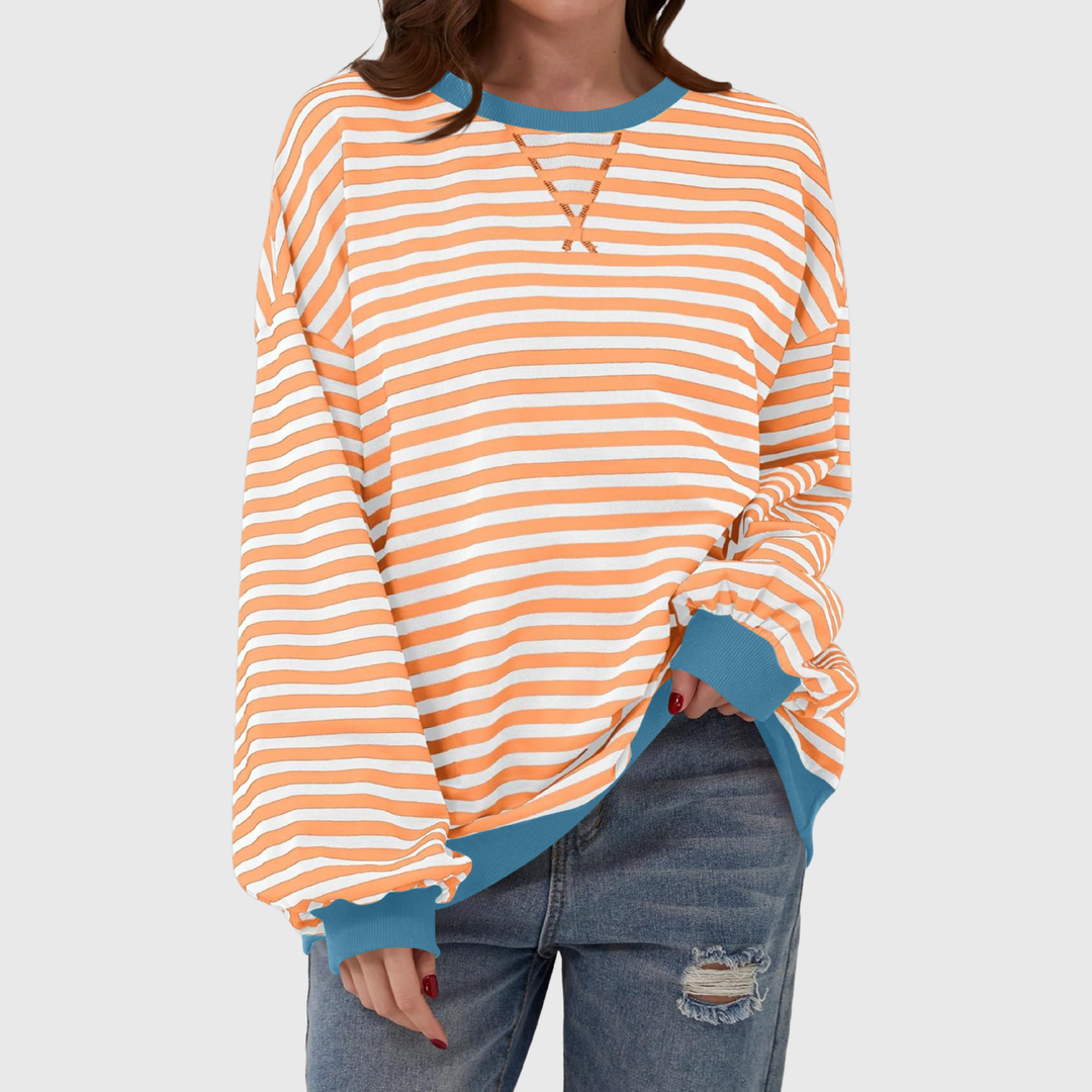 Martha | Übergroßes gestreiftes Sweatshirt in entspannter Passform aus weichem Strick