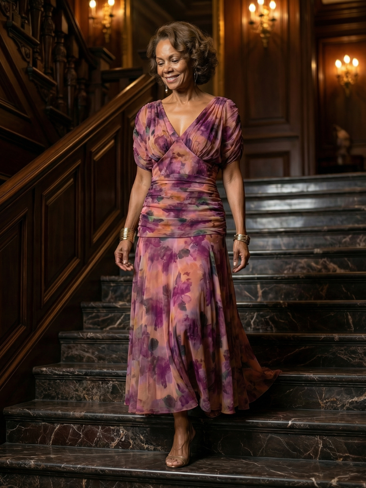 Calen | Off-Shoulder Flow Midi Kleid