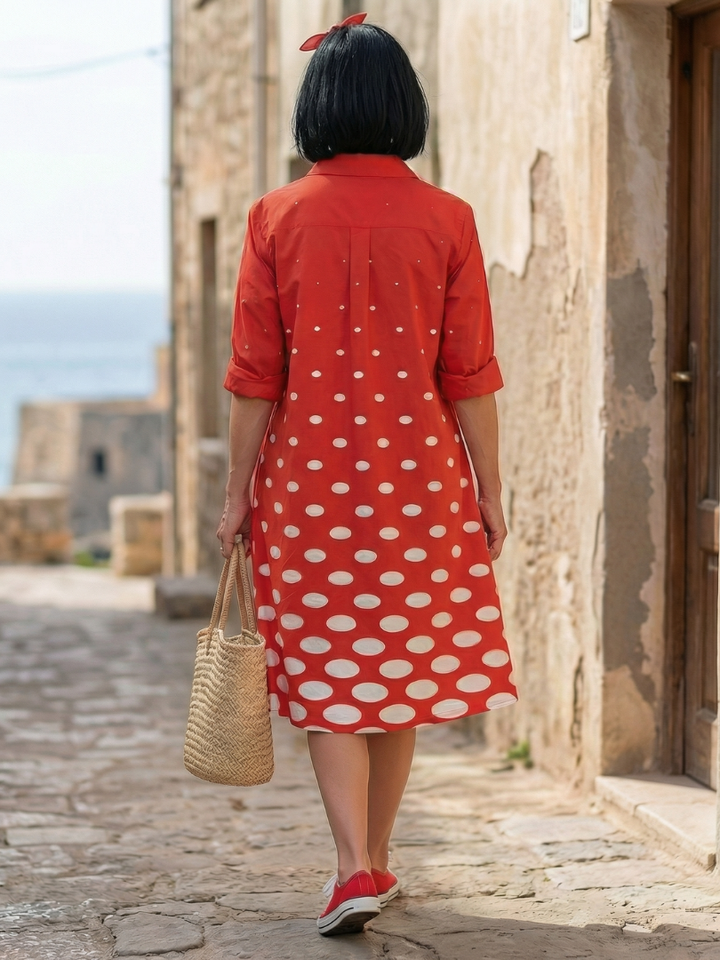Wrenley | Helles Punktkleid