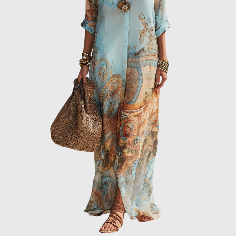 Lorna | Elegantes Maxi-Hemdkleid mit mediterranem Flair