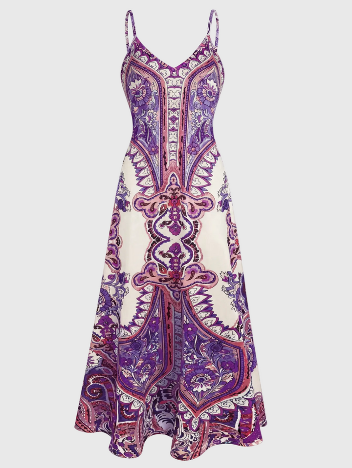 Skye | Boho Blumenmuster Ärmelloses Kleid