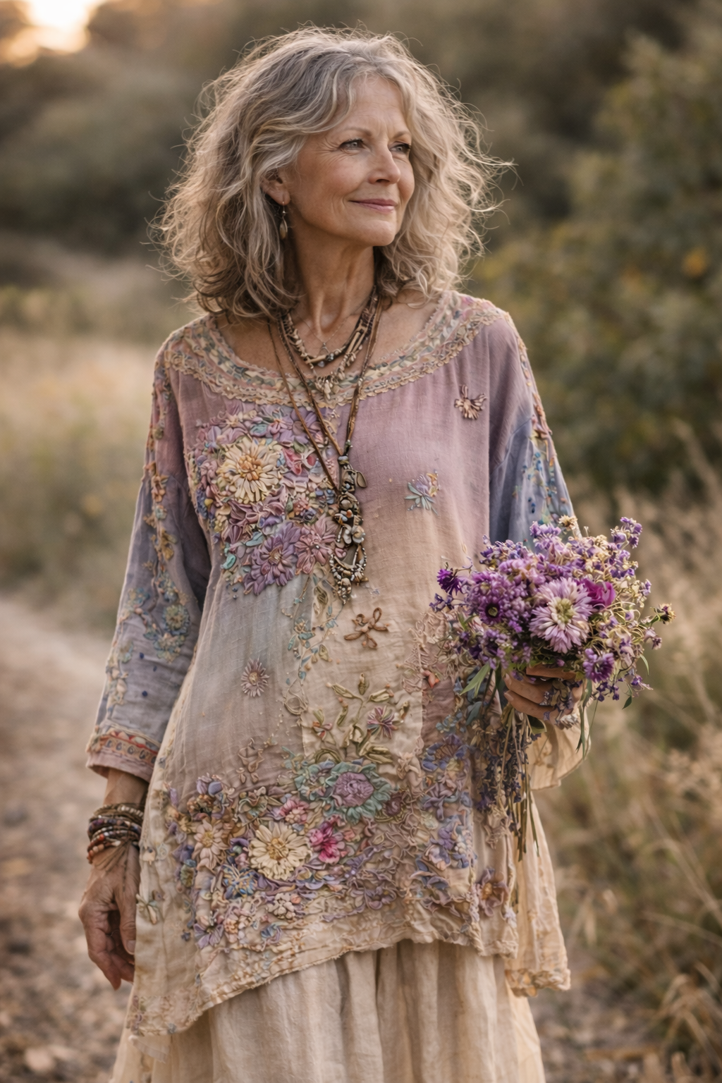 Megan | Artisan Floral Patchwork Kleid