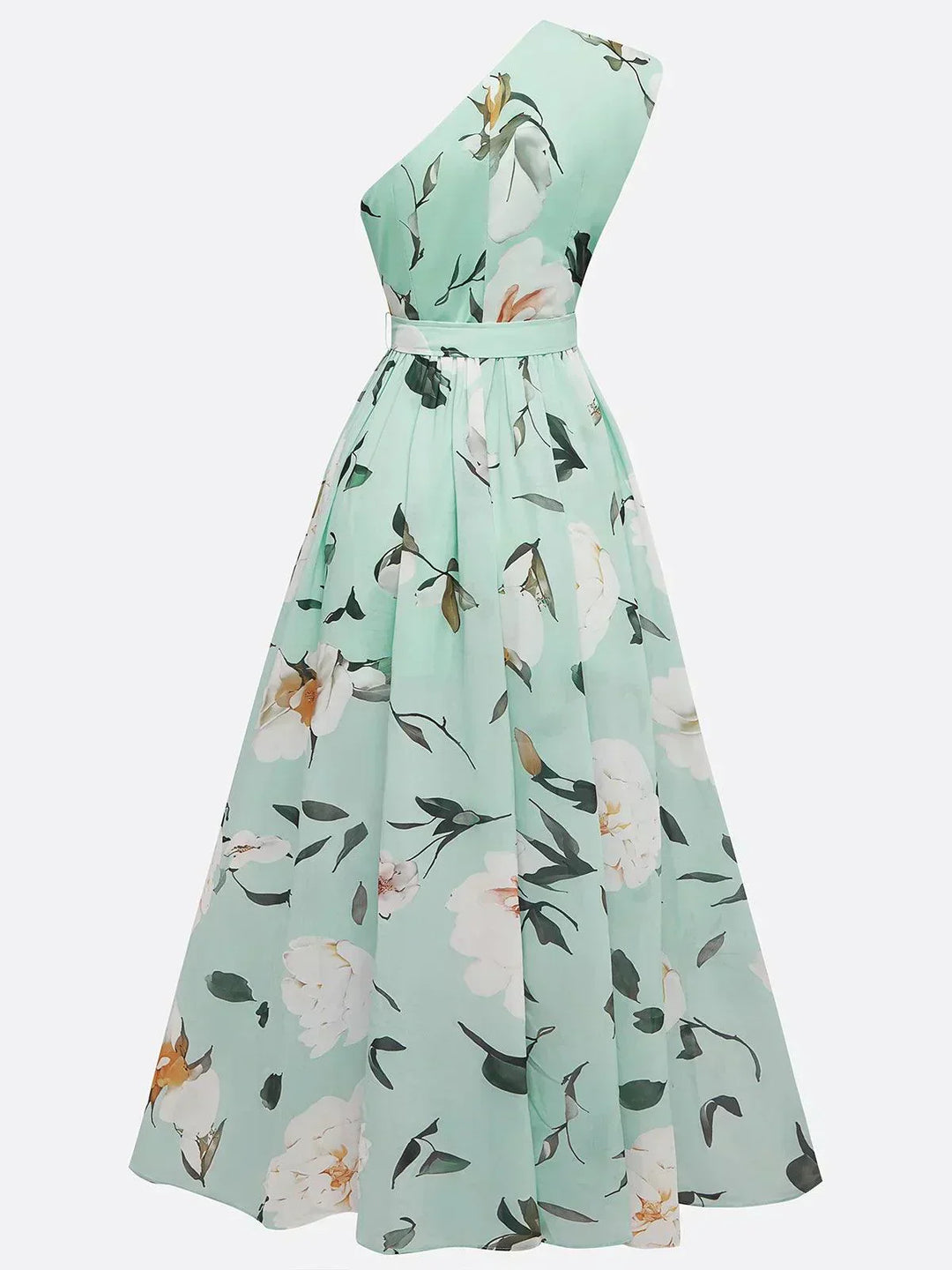 Julie | Florales One-Shoulder Maxikleid aus Chiffon