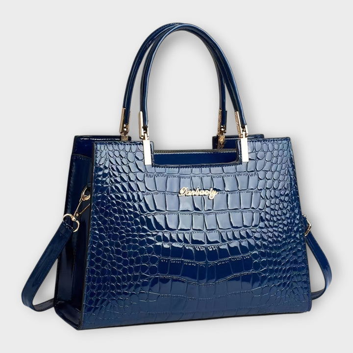 Eleanor | Glänzende Krokodilprägung Handtasche