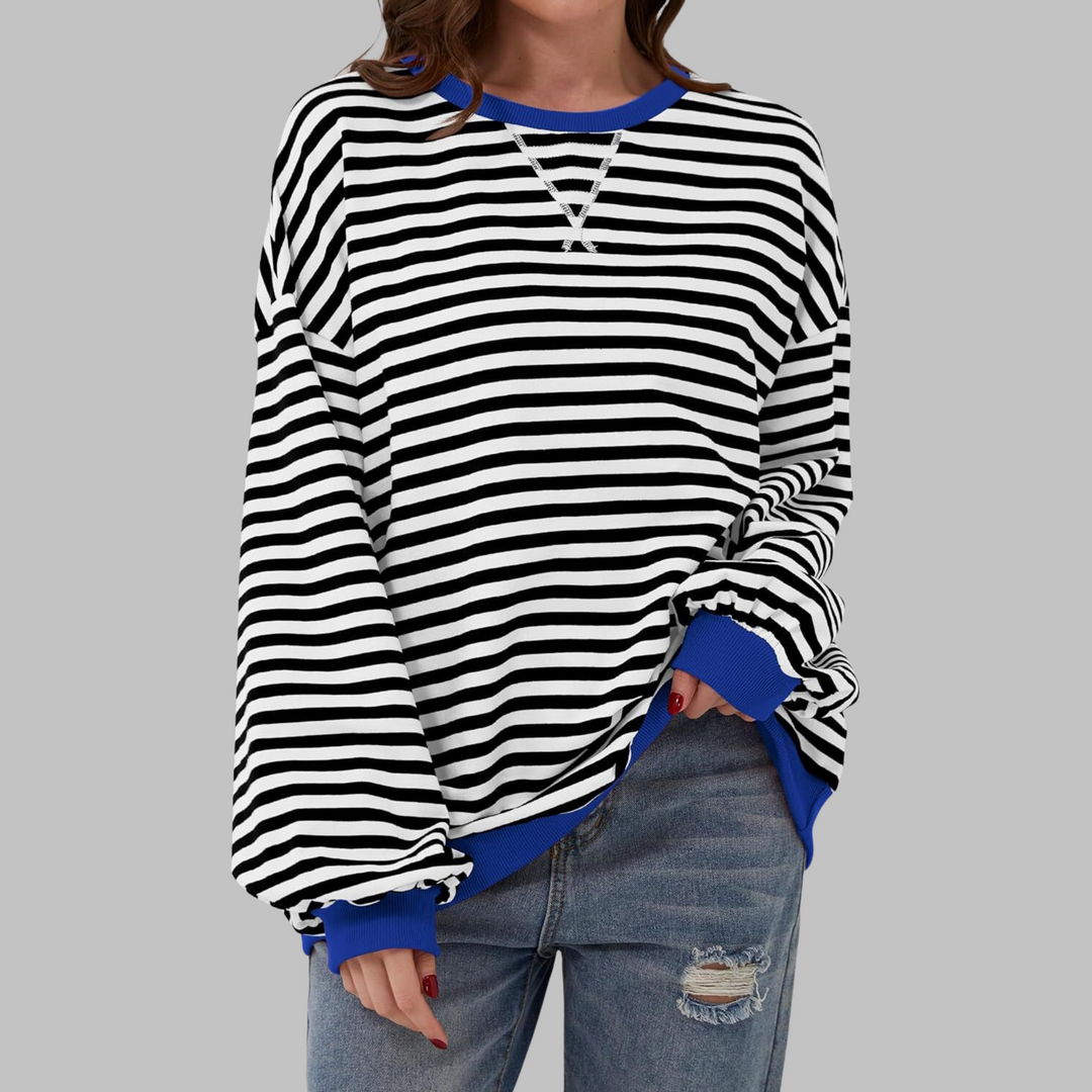 Martha | Übergroßes gestreiftes Sweatshirt in entspannter Passform aus weichem Strick