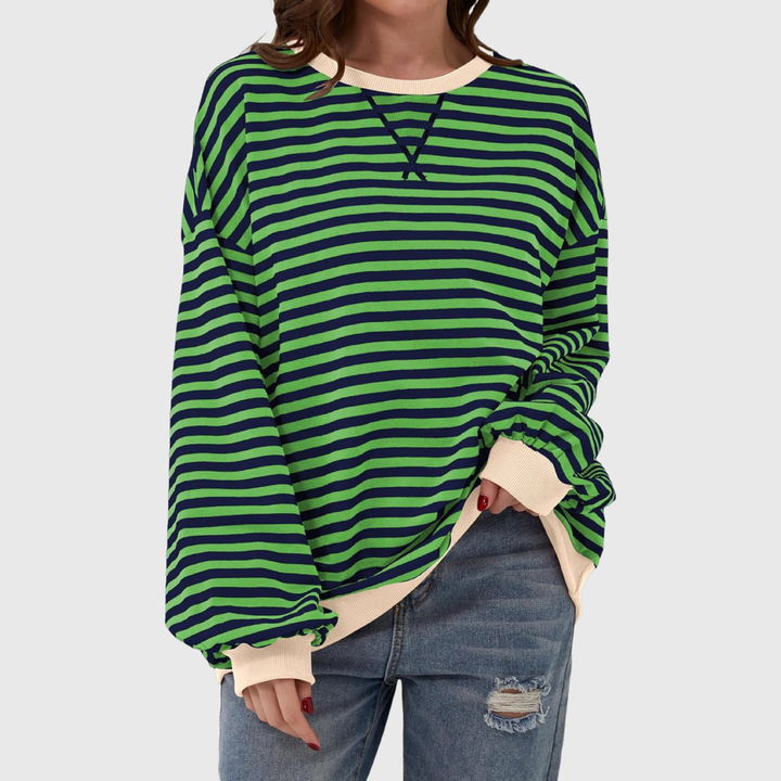 Martha | Übergroßes gestreiftes Sweatshirt in entspannter Passform aus weichem Strick