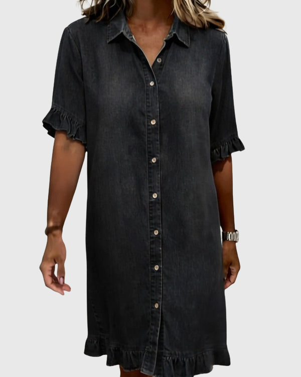 Zandrea | Bequemes Denim-Kleid mit schmeichelhaftem Schnitt
