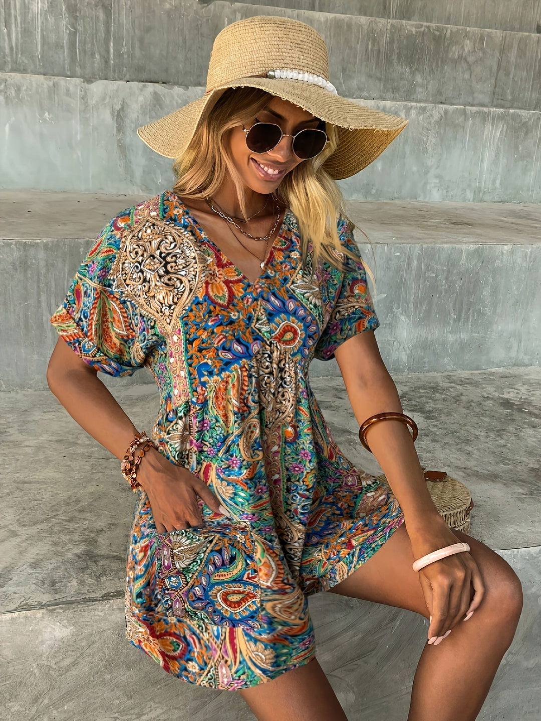 Bailey | Tropischer Bohemian Jumpsuit
