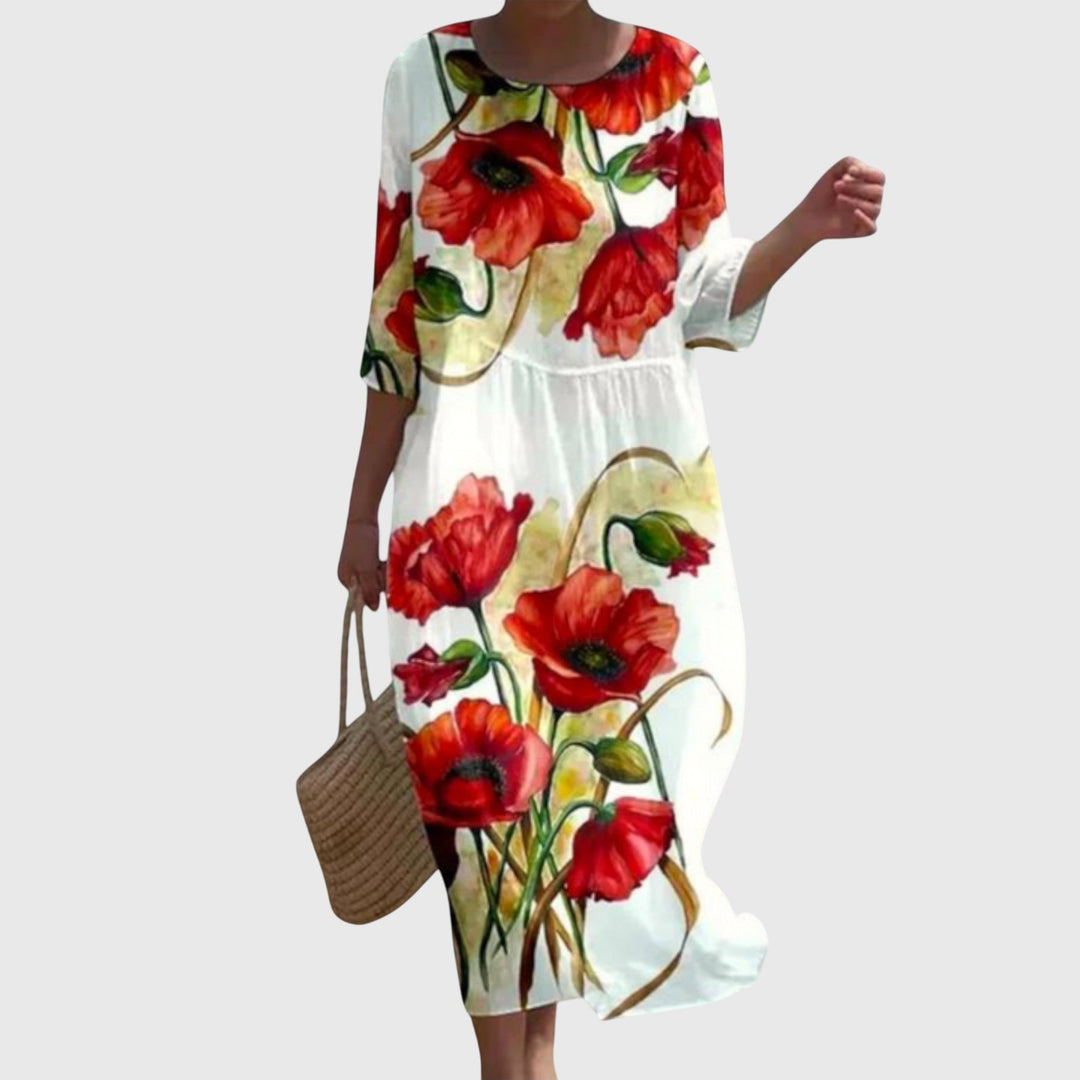 Desiree | Stilvolles Blumen-Maxikleid