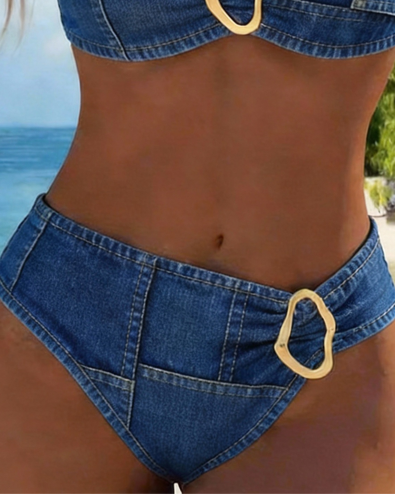 Patricia | Metallverschluss Träger Bikini Zweiteiler