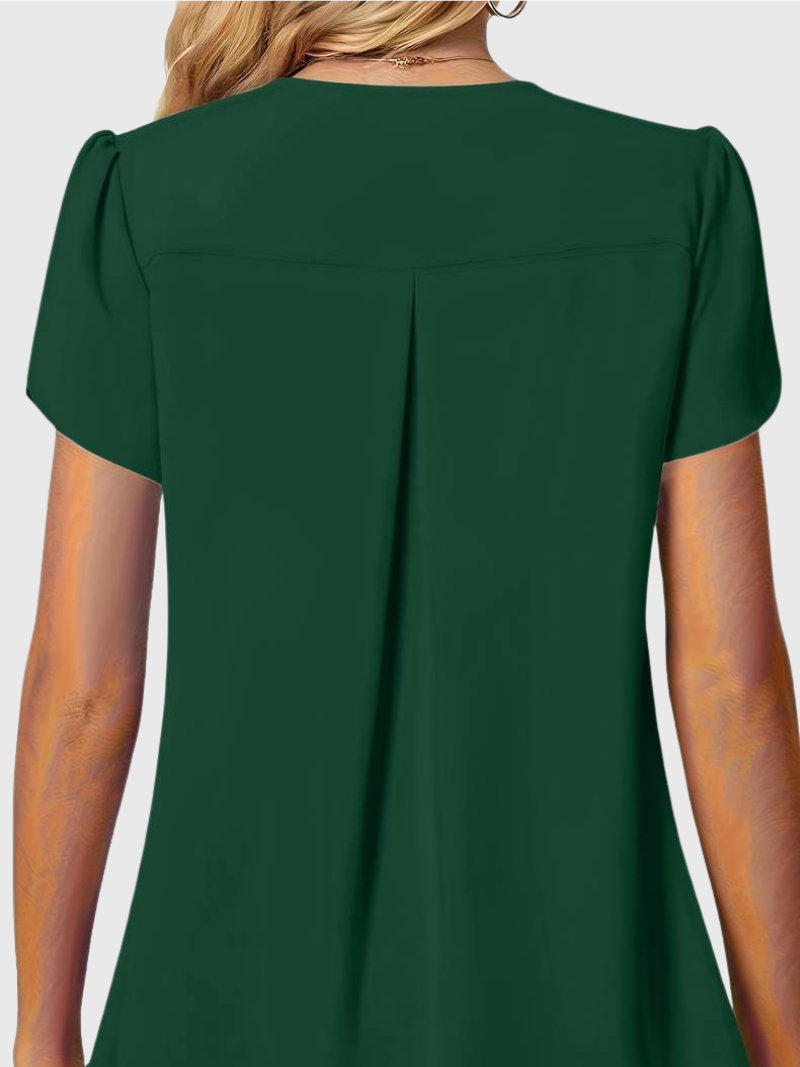 Basha | Rüschenshirt mit kurzen Ärmeln und einem Knopf