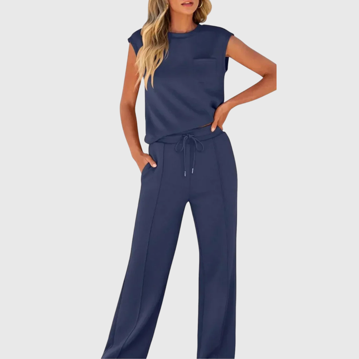 Lolly | Weiches schwarzes Lounge-Set, entspannte Passform, zweiteilig