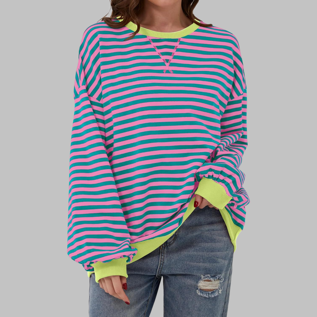 Martha | Übergroßes gestreiftes Sweatshirt in entspannter Passform aus weichem Strick