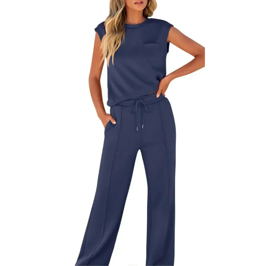 Lolly | Weiches schwarzes Lounge-Set, entspannte Passform, zweiteilig