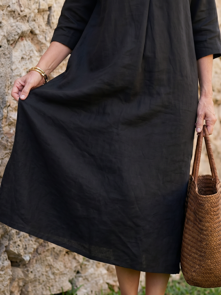 Estelle | Entspanntes, gerades Midi-Kleid