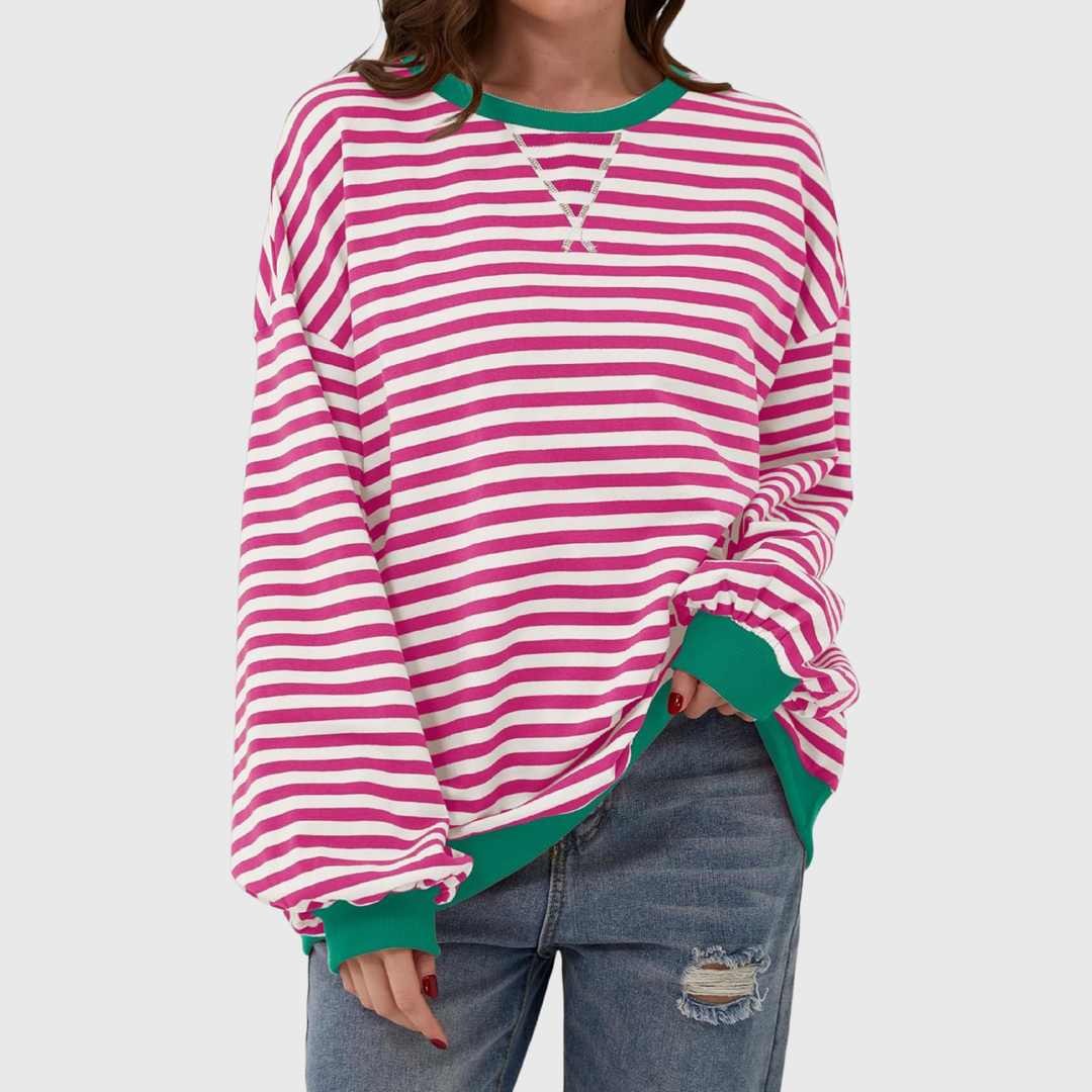 Martha | Übergroßes gestreiftes Sweatshirt in entspannter Passform aus weichem Strick