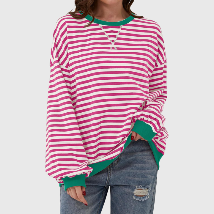 Martha | Übergroßes gestreiftes Sweatshirt in entspannter Passform aus weichem Strick