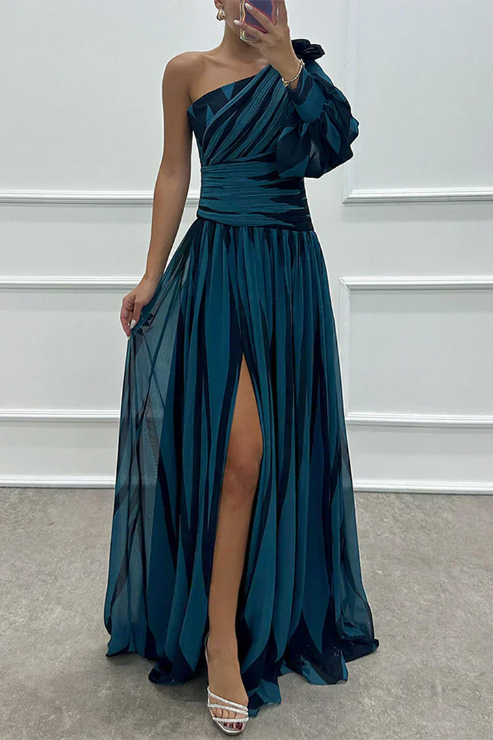 Shiloh | Elegantes gestreiftes Maxikleid