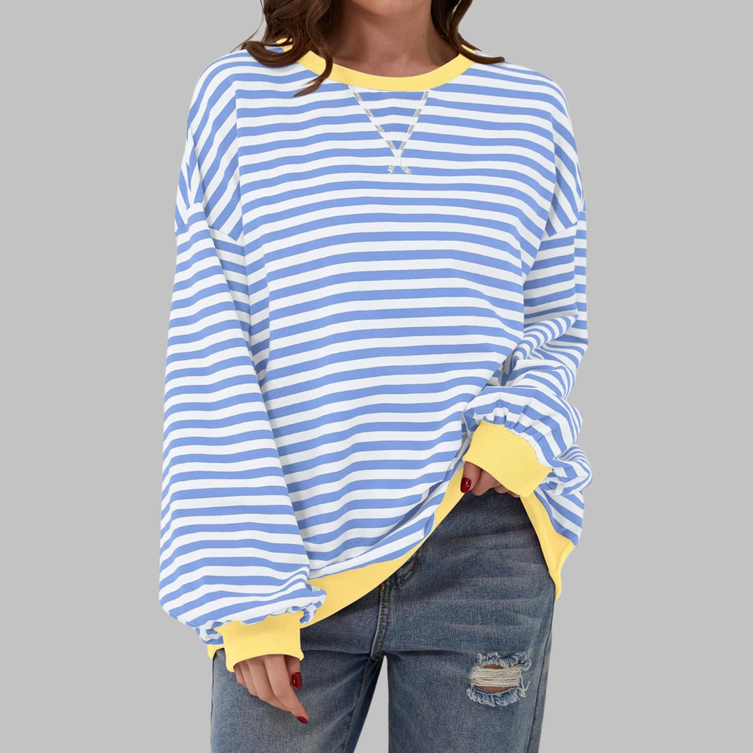Martha | Übergroßes gestreiftes Sweatshirt in entspannter Passform aus weichem Strick