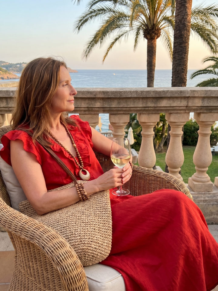 Adelaide | Ärmelloses Midi-Kleid mit Rüschensaum