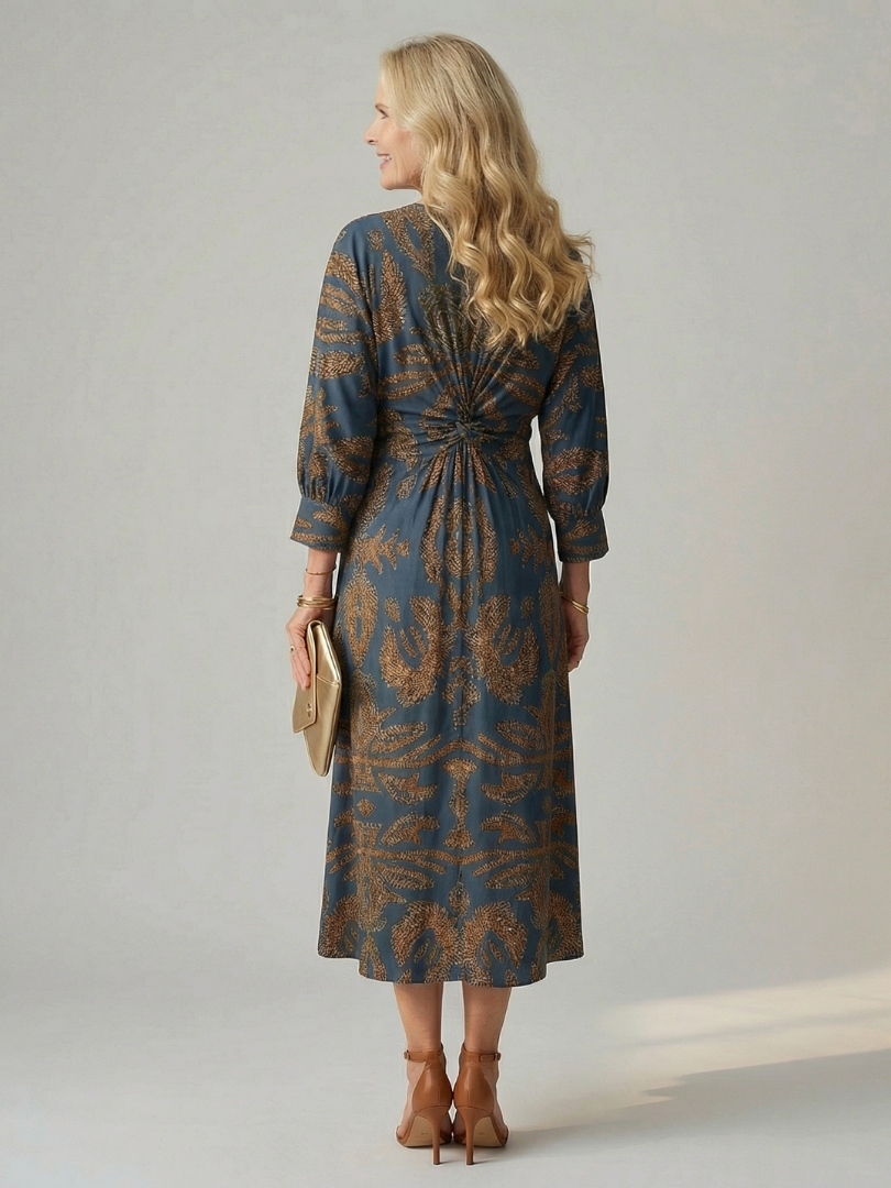 Lune | Natürliche Wickel-Midi-Kleid