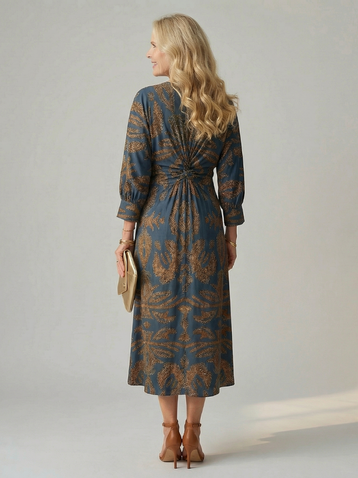 Lune | Natürliches Wickel-Midi-Kleid