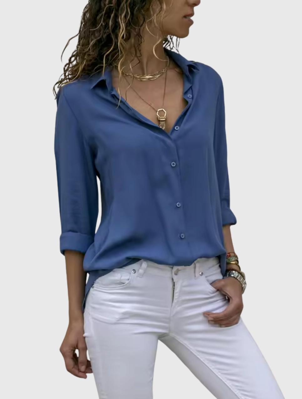 Gwen | Elegante Chiffonbluse mit langen Ärmeln
